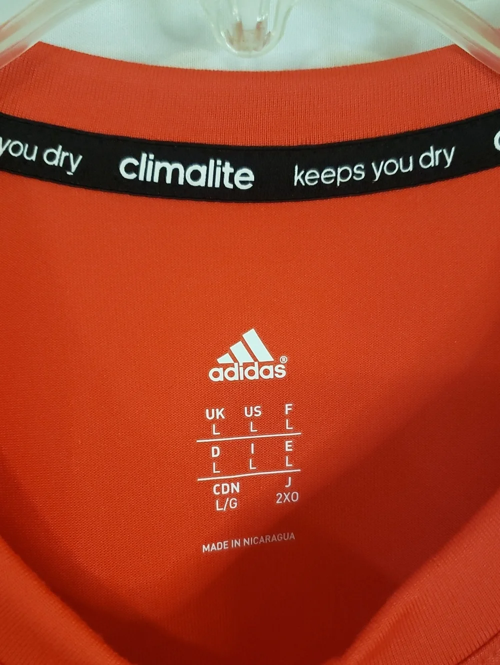 Adidas NWOT Men’s Bright Dark Orange Climalite Performance T-Shirt, Large